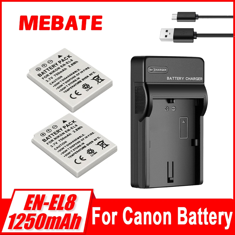 Nikon Camera D3500 - Batteria per Fotocamera EL8 ENEL8 750mAh